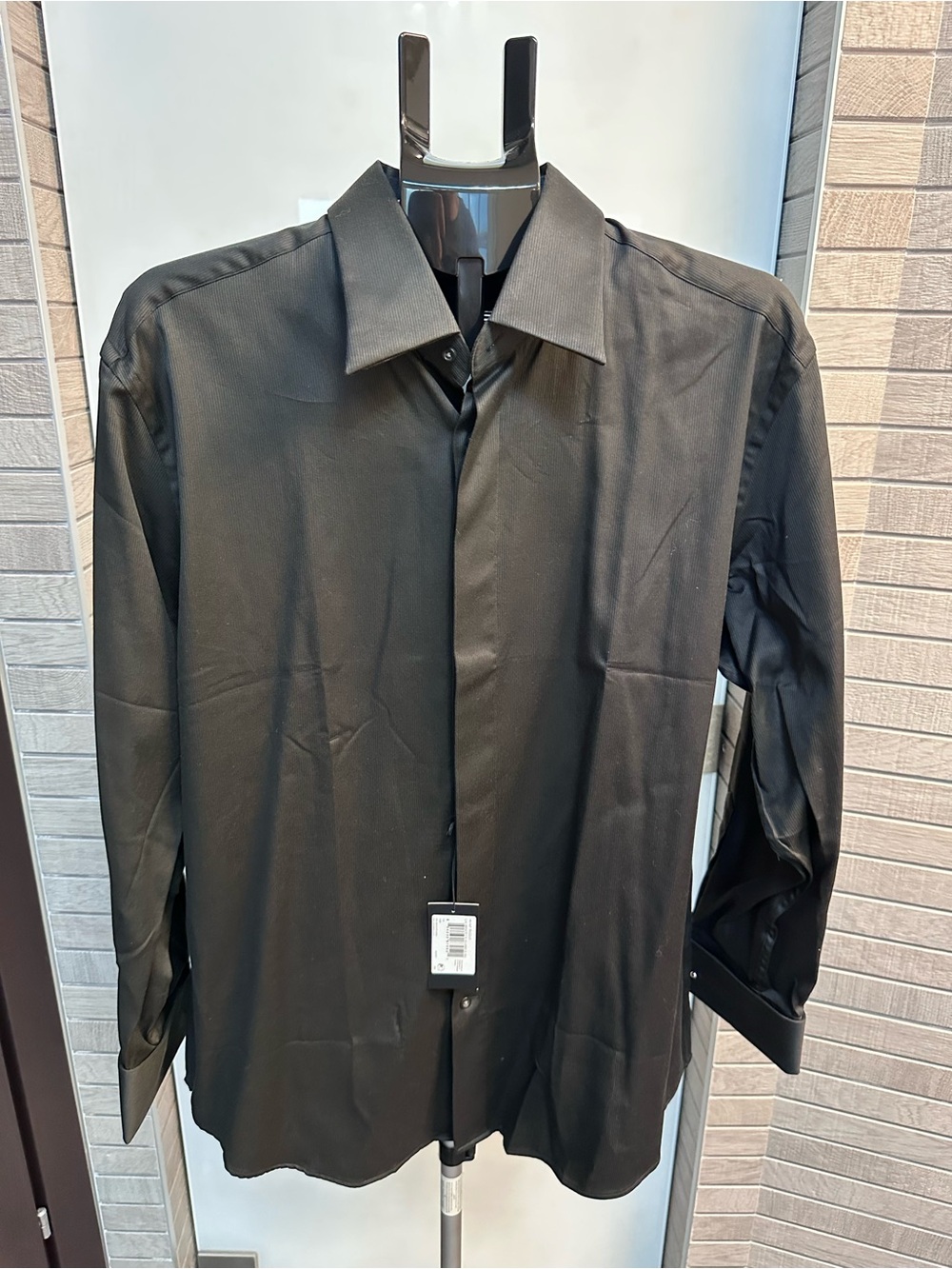 Hugo Boss “Lawrence” Premium Black Tuxedo Shirt French Cuffs New With Tags.
